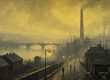 Illustration of a Pennsylvania mill town under thick yellow smog in 1948