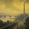 Illustration of a Pennsylvania mill town under thick yellow smog in 1948