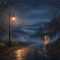 Illustration of a foggy Western Pennsylvania road at night